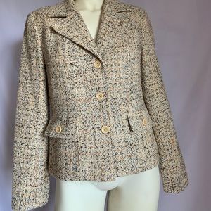 Talbots women’s tweed blazer /tan size 4
